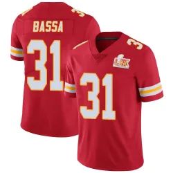 Men's Jeffrey Bassa Kansas City Chiefs No.31 Limited Team Color Vapor Untouchable Super Bowl LIX Jersey - Red