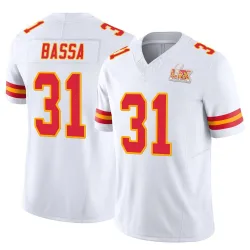 Men's Jeffrey Bassa Kansas City Chiefs No.31 Limited Vapor F.U.S.E. Super Bowl LIX Jersey - White