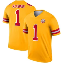 Men's Jerick McKinnon Kansas City Chiefs No.1 Legend Inverted Jersey - Gold