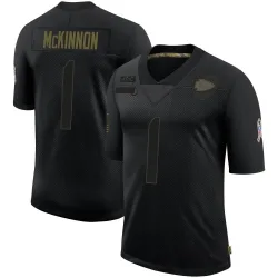 Men's Jerick McKinnon Kansas City Chiefs No.1 Limited 2020 Salute To Service Jersey - Black