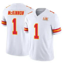 Men's Jerick McKinnon Kansas City Chiefs No.1 Limited Vapor F.U.S.E. Super Bowl LIX Jersey - White