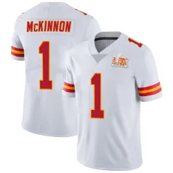 Men's Jerick McKinnon Kansas City Chiefs No.1 Limited Vapor Untouchable Super Bowl LIX Jersey - White