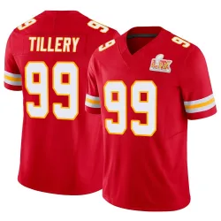 Men's Jerry Tillery Kansas City Chiefs No.99 Limited Vapor F.U.S.E. Super Bowl LIX Jersey - Red