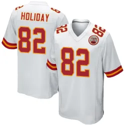 Men's Jimmy Holiday Kansas City Chiefs No.82 Game Jersey - White