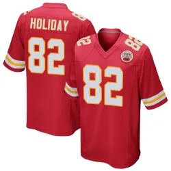 Men's Jimmy Holiday Kansas City Chiefs No.82 Game Team Color Jersey - Red