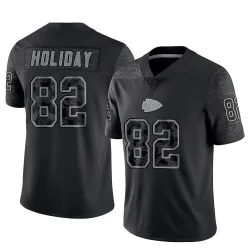 Men's Jimmy Holiday Kansas City Chiefs No.82 Limited Reflective Jersey - Black