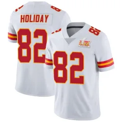 Men's Jimmy Holiday Kansas City Chiefs No.82 Limited Vapor Untouchable Super Bowl LIX Jersey - White
