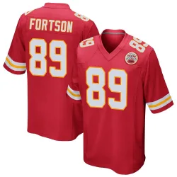 Men's Jody Fortson Kansas City Chiefs No.89 Game Team Color Jersey - Red