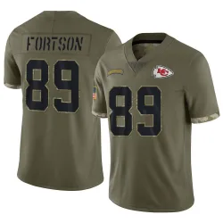 Men's Jody Fortson Kansas City Chiefs No.89 Limited 2022 Salute To Service Jersey - Olive