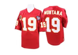 Men's Joe Montana Kansas City Chiefs No.19 Authentic 75th Anniversary Throwback Jersey - Red