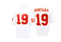 Men's Joe Montana Kansas City Chiefs No.19 Authentic Mitchell And Ness Throwback Jersey - White