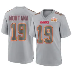 Men's Joe Montana Kansas City Chiefs No.19 Game Atmosphere Fashion Super Bowl LIX Jersey - Gray