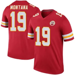 Men's Joe Montana Kansas City Chiefs No.19 Legend Color Rush Jersey - Red