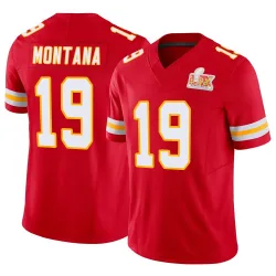 Men's Joe Montana Kansas City Chiefs No.19 Limited Vapor F.U.S.E. Super Bowl LIX Jersey - Red