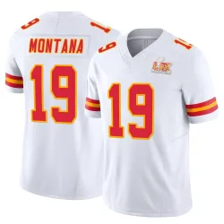 Men's Joe Montana Kansas City Chiefs No.19 Limited Vapor F.U.S.E. Super Bowl LIX Jersey - White