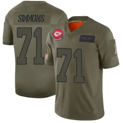 Men's Josh Simmons Kansas City Chiefs No.71 Limited 2019 Salute to Service Jersey - Camo