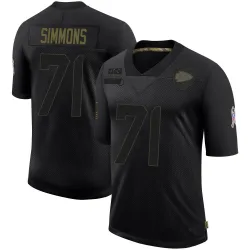 Men's Josh Simmons Kansas City Chiefs No.71 Limited 2020 Salute To Service Jersey - Black