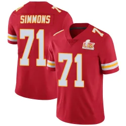 Men's Josh Simmons Kansas City Chiefs No.71 Limited Team Color Vapor Untouchable Super Bowl LIX Jersey - Red