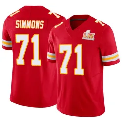 Men's Josh Simmons Kansas City Chiefs No.71 Limited Vapor F.U.S.E. Super Bowl LIX Jersey - Red