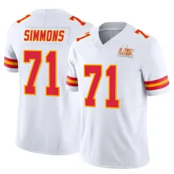 Men's Josh Simmons Kansas City Chiefs No.71 Limited Vapor F.U.S.E. Super Bowl LIX Jersey - White