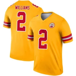 Men's Joshua Williams Kansas City Chiefs No.2 Legend Inverted Jersey - Gold