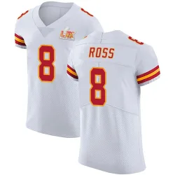 Men's Justyn Ross Kansas City Chiefs No.8 Elite Vapor Untouchable Super Bowl LIX Jersey - White