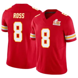 Men's Justyn Ross Kansas City Chiefs No.8 Limited Vapor F.U.S.E. Super Bowl LIX Jersey - Red