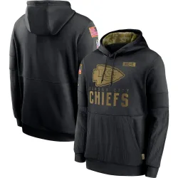 Men's Kansas City Chiefs No. 2020 Salute to Service Sideline Performance Pullover Hoodie - Black