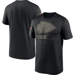 Men's Kansas City Chiefs No. 2020 Salute to Service Team Logo Performance T-Shirt - Black