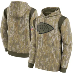 Men's Kansas City Chiefs No. 2021 Salute to Service Therma Performance Pullover Hoodie - Camo