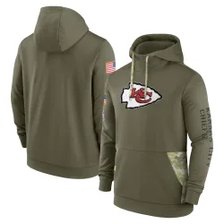 Men's Kansas City Chiefs No. 2022 Salute to Service Therma Performance Pullover Hoodie - Olive