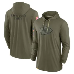 Men's Kansas City Chiefs No. 2022 Salute to Service Tonal Pullover Hoodie - Olive