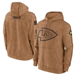 Men's Kansas City Chiefs No. 2023 Salute to Service Club Pullover Hoodie - Brown