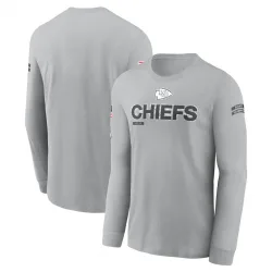 Men's Kansas City Chiefs No. 2024 Salute To Service Long Sleeve T-Shirt - Gray