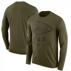 Men's Kansas City Chiefs No. Legend 2018 Salute to Service Sideline Performance Long Sleeve T-Shirt - Olive