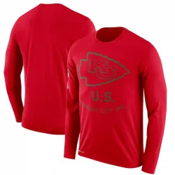 Men's Kansas City Chiefs No. Legend 2018 Salute to Service Sideline Performance Long Sleeve T-Shirt - Red