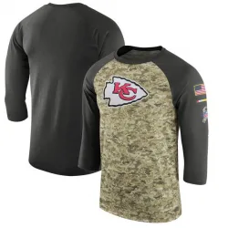 Men's Kansas City Chiefs No. Legend Salute to Service 2017 Sideline Performance Three-Quarter Sleeve T-Shirt - Camo/Anthracite