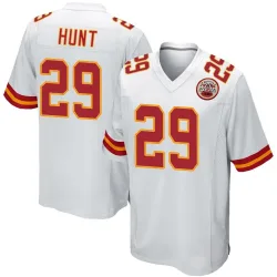 Men's Kareem Hunt Kansas City Chiefs No.29 Game Jersey - White