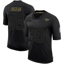 Men's Keaontay Ingram Kansas City Chiefs No.38 Limited 2020 Salute To Service Jersey - Black