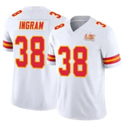 Men's Keaontay Ingram Kansas City Chiefs No.38 Limited Vapor F.U.S.E. Super Bowl LIX Jersey - White
