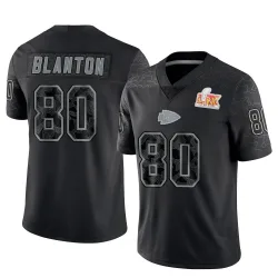 Men's Kendall Blanton Kansas City Chiefs No.80 Limited Reflective Super Bowl LIX Jersey - Black