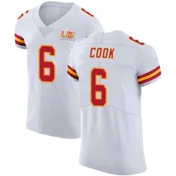 Men's Kenny Cook Kansas City Chiefs No.6 Elite Vapor Untouchable Super Bowl LIX Jersey - White