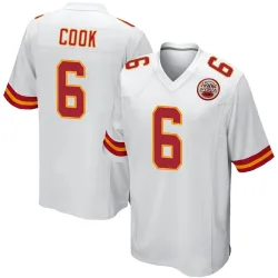 Men's Kenny Cook Kansas City Chiefs No.6 Game Jersey - White