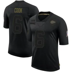 Men's Kenny Cook Kansas City Chiefs No.6 Limited 2020 Salute To Service Jersey - Black