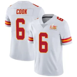 Men's Kenny Cook Kansas City Chiefs No.6 Limited Vapor Untouchable Super Bowl LIX Jersey - White