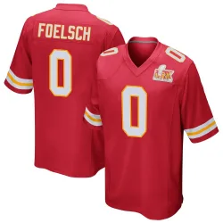 Men's Kevin Foelsch Kansas City Chiefs No.0 Game Team Color Super Bowl LIX Jersey - Red