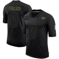 Men's Kevin Foelsch Kansas City Chiefs No.0 Limited 2020 Salute To Service Jersey - Black