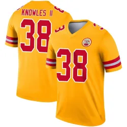 Men's Kevin Knowles II Kansas City Chiefs No.38 Legend Inverted Jersey - Gold