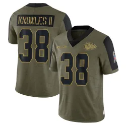 Men's Kevin Knowles II Kansas City Chiefs No.38 Limited 2021 Salute To Service Jersey - Olive