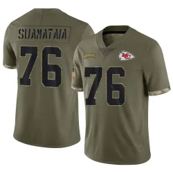 Men's Kingsley Suamataia Kansas City Chiefs No.76 Limited 2022 Salute To Service Jersey - Olive